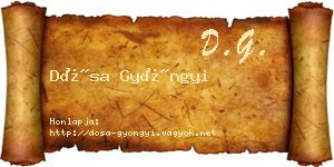Dósa Gyöngyi névjegykártya