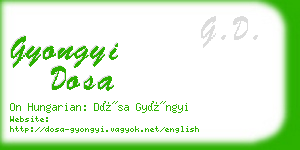 gyongyi dosa business card