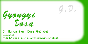 gyongyi dosa business card